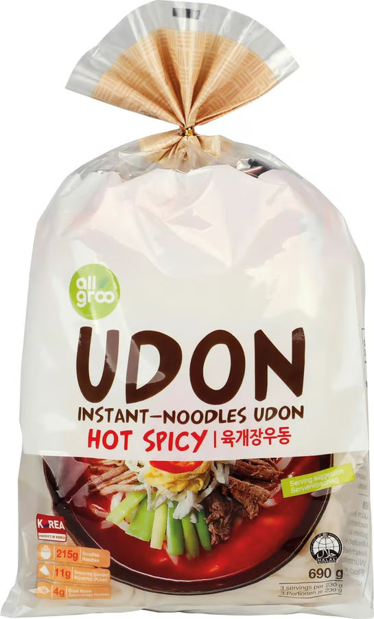 ALLGROO Udon Nudeln, würzig scharf 0.69kg
