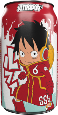 ULTRAPOP Erfrischungsgetränk, One Piece, Lemon Strawberry Sparkling Soda, Luffy 330ml
