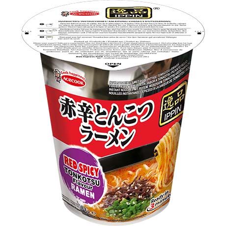 ACECOOK IPPIN Instantnudeln mit Tonkotsu Spicy Geschmack 73ml