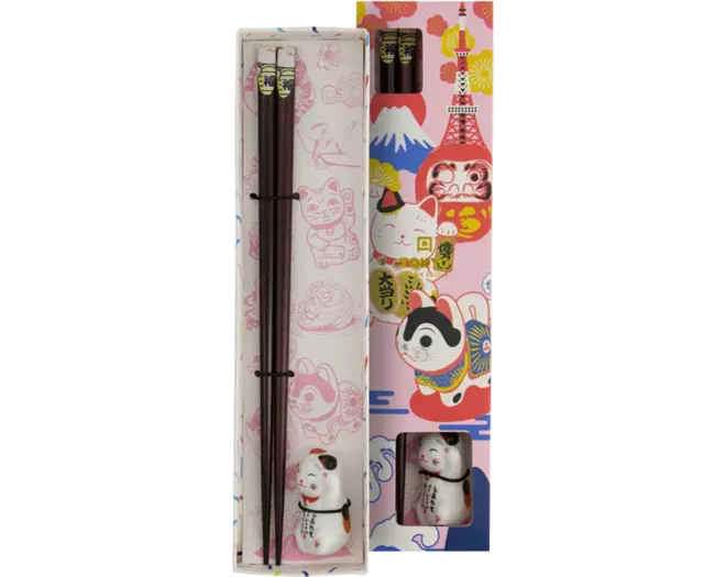 TOKYO DESIGN STUDIO Essstäbchen-Geschenkset und Rest Lucky Cat (B)