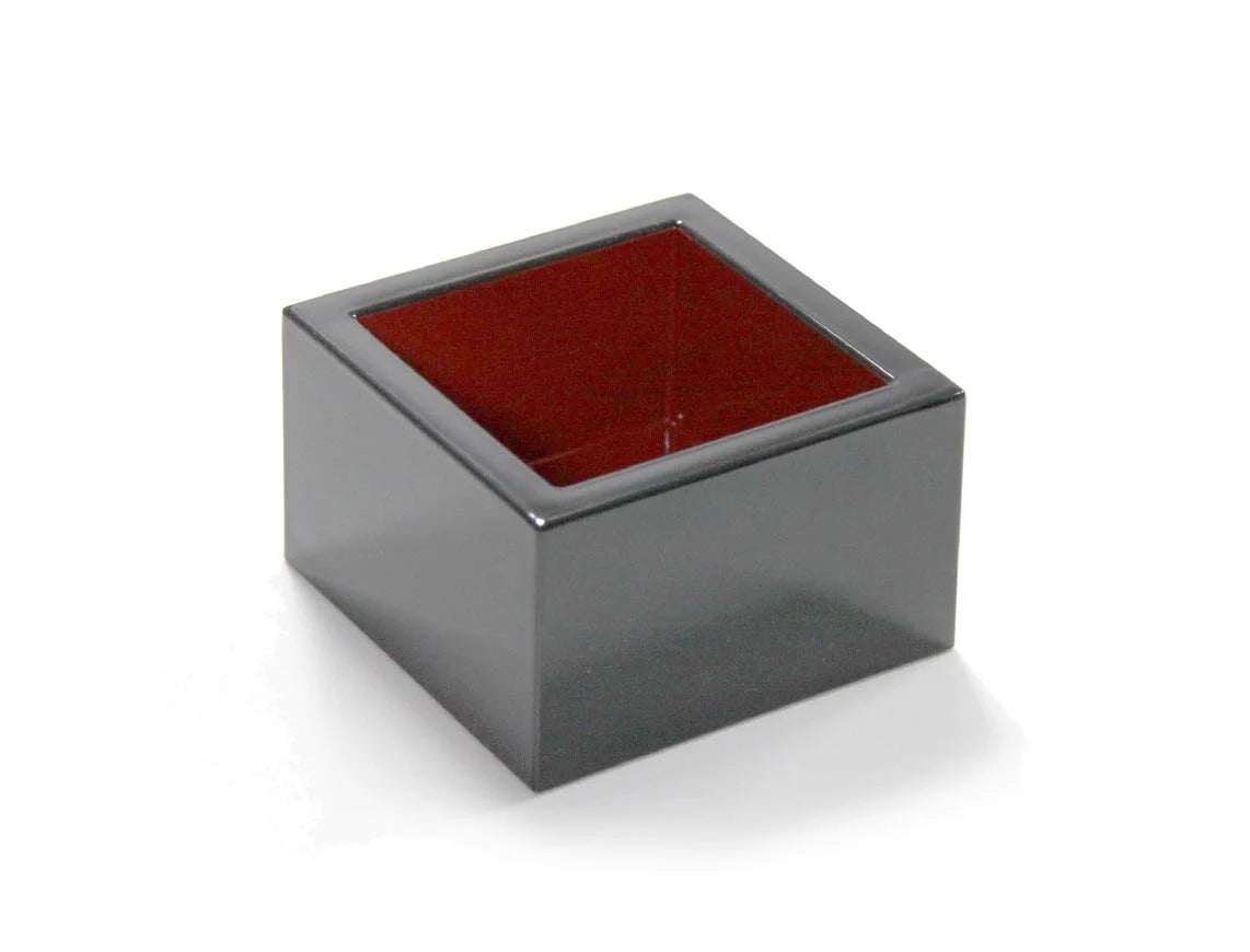 TAISAN Sake Cup " MASU" Plastik ¦ schwarz-rot¦ 8x8 cm ¦ H5 cm