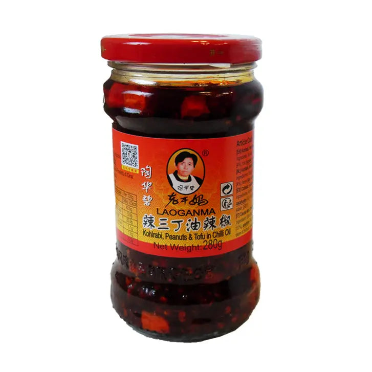 LAO GAN MA Kohlrabi, Erdnüssen und Tofu in Chilliöl 280g