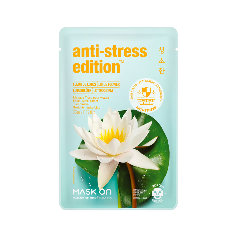 MASK ON Gesichtsmaske mit Lotusblume, anti-stress Tuchmaske