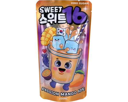 SWEET16 Passionsfrucht-Mango-Limonade (zuckerfrei) mit Süßungsmitteln 200ml
