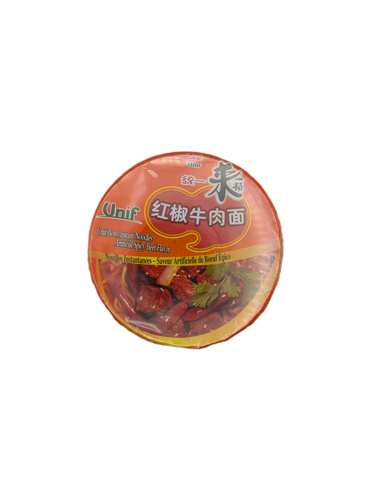UNIF Instant-Cup-Nudeln, Rind scharf 108g