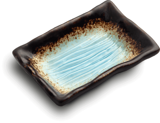 Sojasoßenschale Blau-Braun