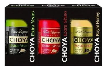 CHOYA Umeshu Pio Set, 17% vol, Extra Years, Royal Honey, Extra Shiso je 50 ml
