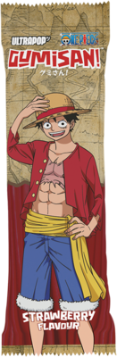 GUMISAN Spaghetti Fruchtgummi mit Erdbeergeschmack One Piece, Luffy 75g