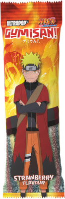 GUMISAN Saure Bänder Fruchtgummi mit Erdbeergeschmack Naruto 75g
