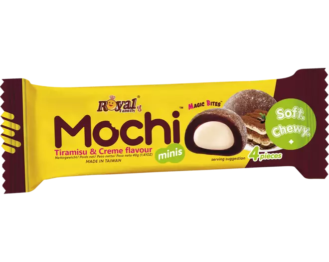 ROYAL FAMILY Mochi Mini Tiramisu & Creme Snackpackung 40g