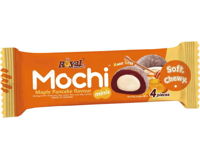 ROYAL FAMILY Mochi Mini-Ahorn-Pfannkuchen-Snackpackung 40g