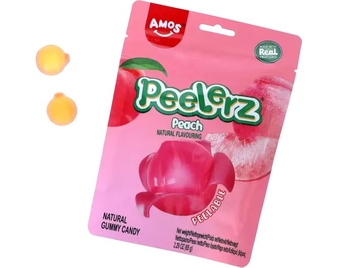 AMOS Peelerz Gummibärchen Pfirsich 65g