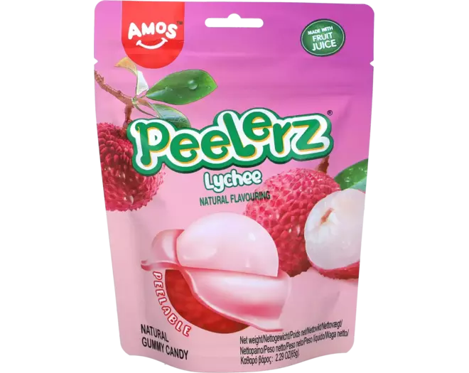 AMOS Peelerz Gummibärchen Lychee 65g