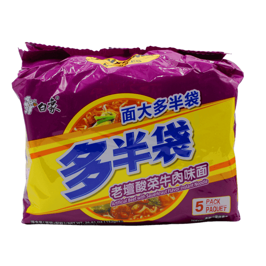 BAIXIANG Instantnudeln mit Rindfleisch- und Sauerkrautgeschmack 475g