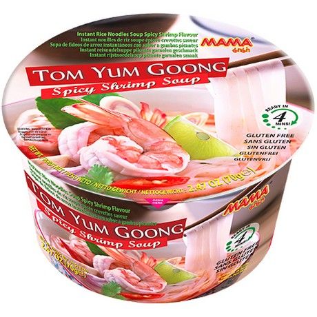 MAMA Instant-Bowl-Reisnudeln, Shrimps, würzig Tom Yum Goong 70g