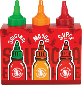 FLYING GOOSE Chilisauce, Sriracha, 3er Set (scharf, sehr scharf, Mayoo) 300g