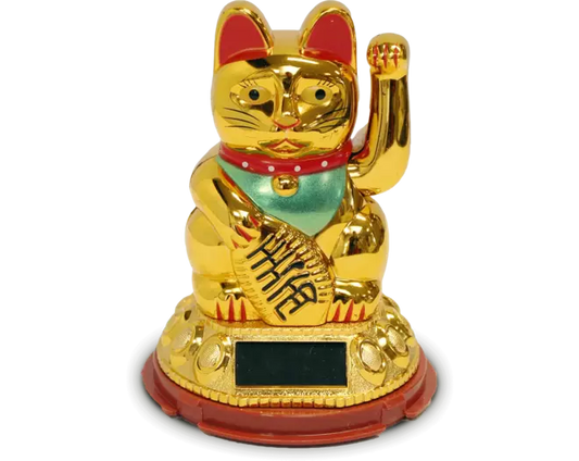  Lucky Cat Gold - Solar 12cm