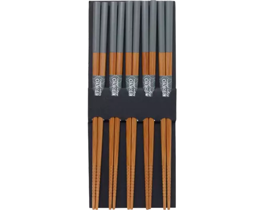 TOKYO DESIGN STUDIO Essstäbchen aus Bambus, grau – 5 Paar