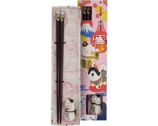 TOKYO DESIGN STUDIO Essstäbchen-Geschenkset und Rest Lucky Cat (B)