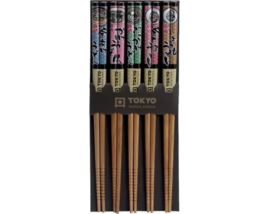 TOKYO DESIGN STUDIO Essstäbchen-Set "Speisen "– 5 Paar
