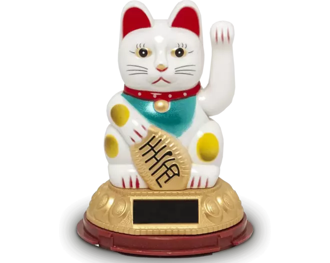  Lucky Cat Weiß - Solar 12cm