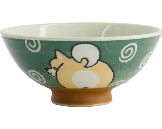 TOKYO DESIGN STUDIO Kawaii Schale, Reis Shiba-Dog Grün (500ml)