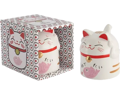 TOKYO DESIGN STUDIO Kawaii-Tassen-Geschenkset „Glückskatze“ Rosa 350 ml