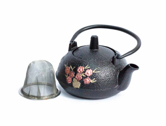  Gußeiserne Teekanne schwarz,grün,rot_250ml