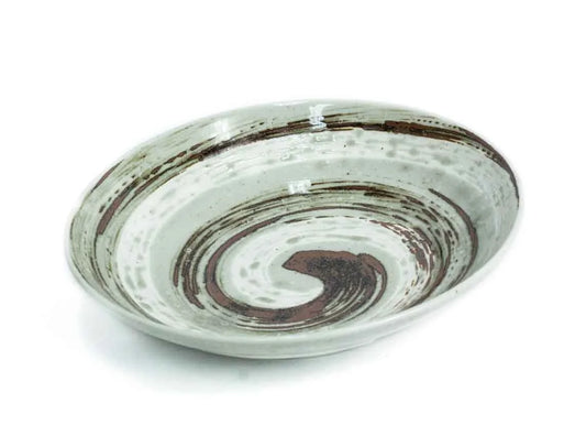 TAISAN Teller Tief | Weiß-Grau Porzellan | Ø23 CM | H5 CM