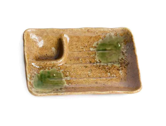 TAISAN Teller, Oblong 2 geteilt gold 16,8X11,5CM