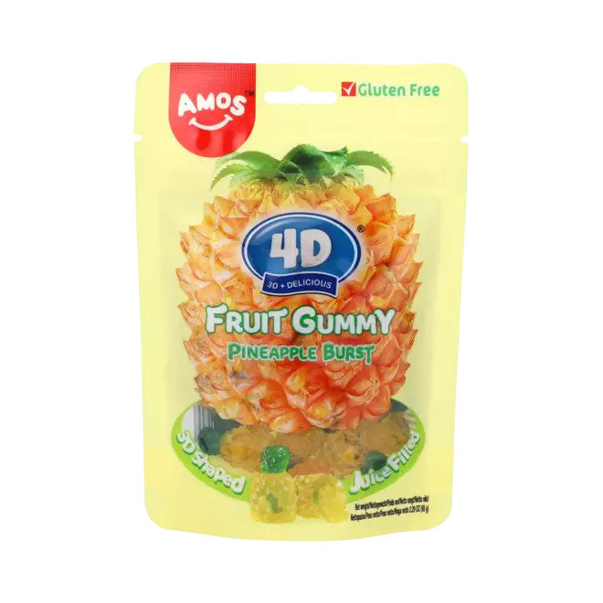 AMOS 4D Fruchtgummibärchen Saftiger Geschmack - Ananas 65g