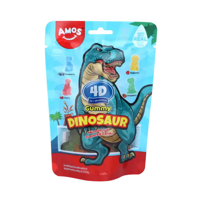 AMOS 4D Gummibärchen-Dinosaurier – Fruchtgeschmack 65g