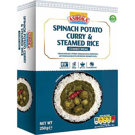 ASHOKA Instant Spinat-Kartoffel-Curry & Reis 250g