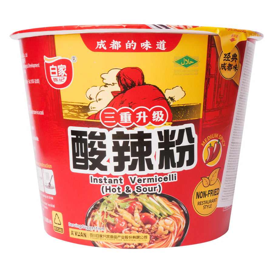 BAIJIA Instantnudeln Hot & Sour Schüssel 105g