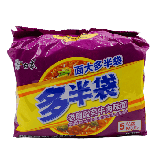 BaiXiang Instantnudeln mit Rindfleisch- und Sauerkrautgeschmack 475g