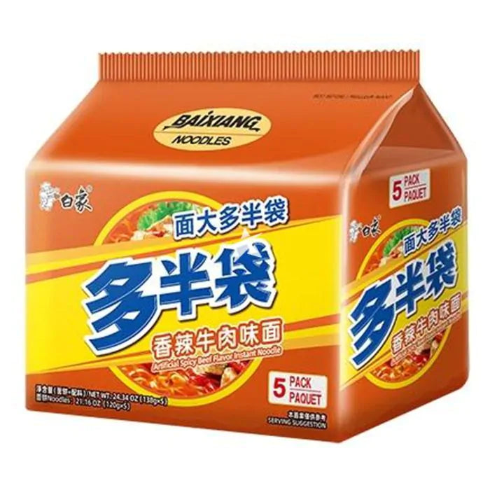 BaiXiang Instantnudeln mit scharfem Rindfleischgeschmack 690g