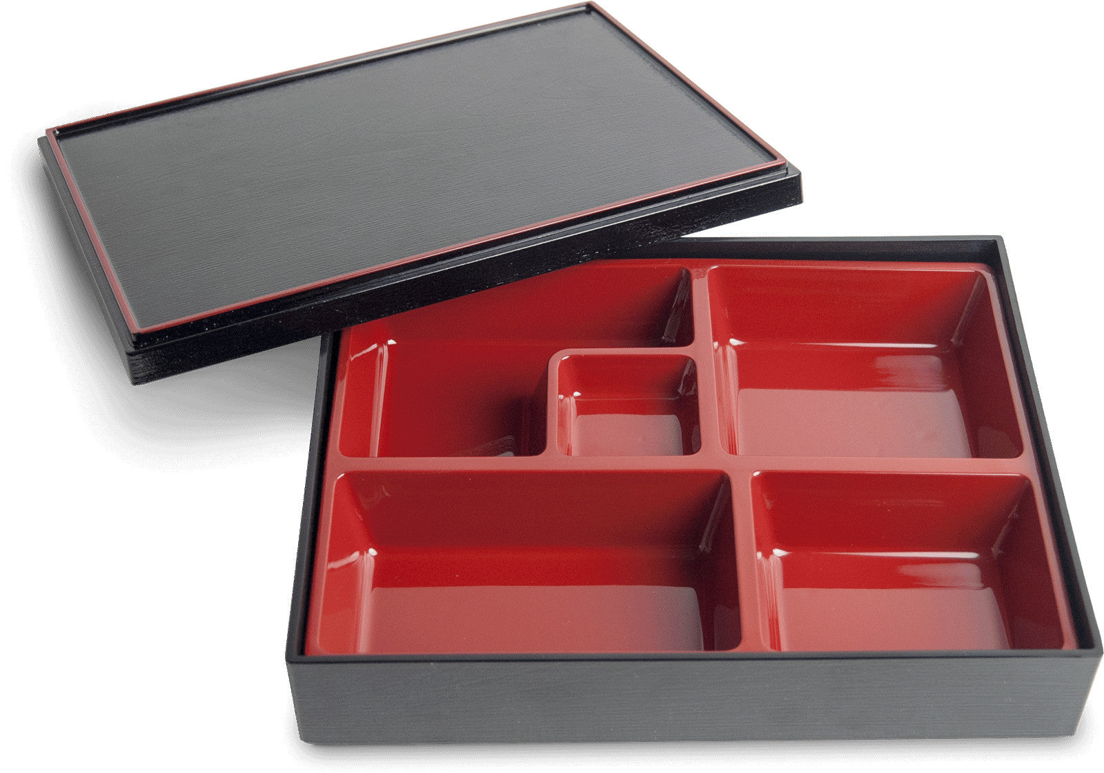 Bentobox Japanisch Schwarz und Rot 27,5x21,5x6 cm 1Stk