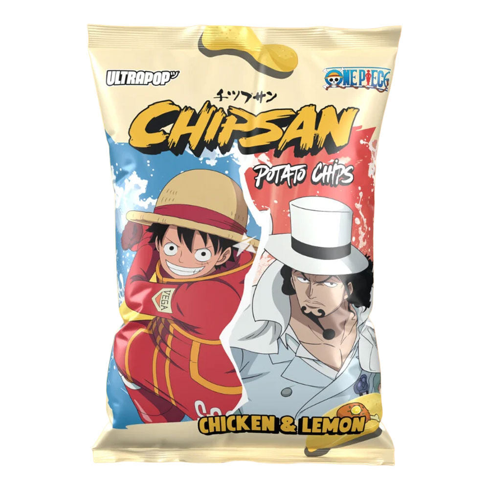 CHIPSAN Kartoffelchips mit gebratenem Hähnchen und Zitronen Geschmack One Piece, Luffy 110g