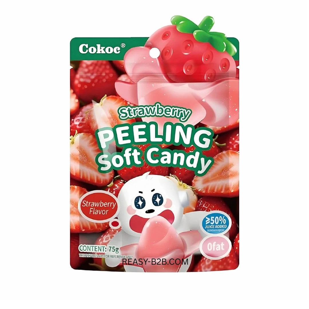 Cokoc Schälbare Gummibärchen Erdbeere 75g