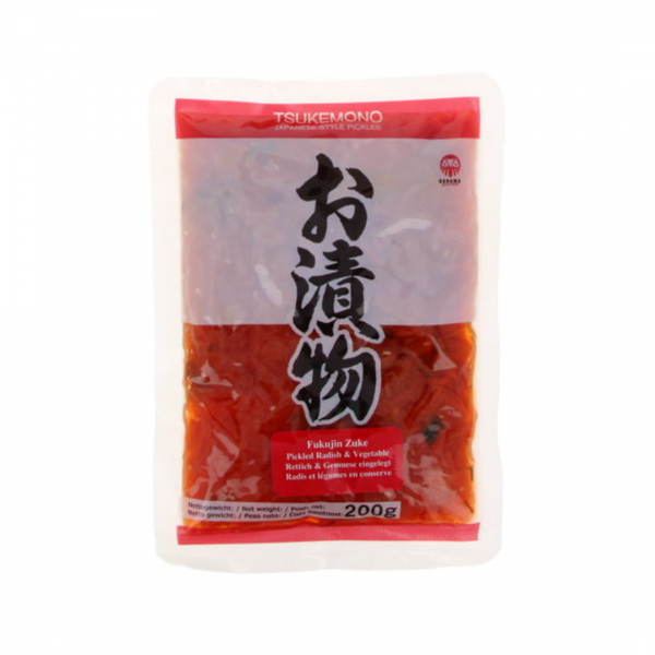 DARUMA GOURMET (K)Fukujinzuke Kobukuro 200g Eingelegte Gurken & Rettich (Ingwer, Perilla, Sesam), geschn. (rot)