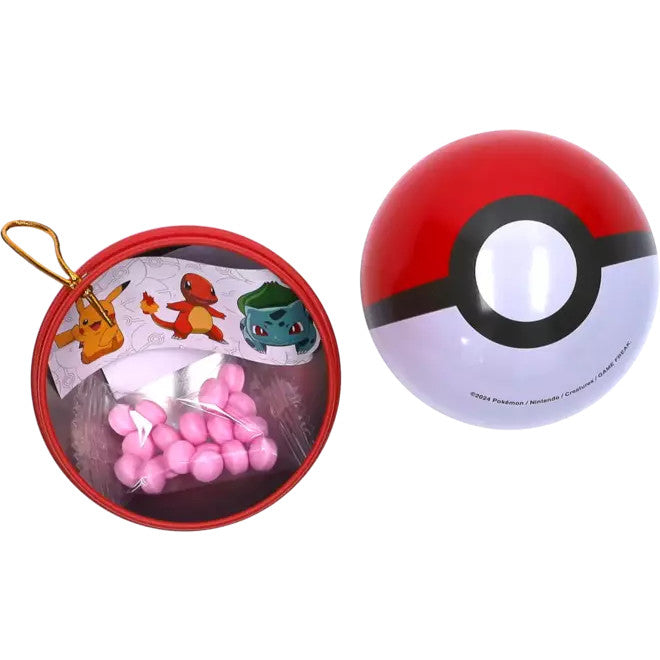 Dolci Pokemon| Metallene Weihnachtskugel mit Süßigkeiten (1 Stück) 5g