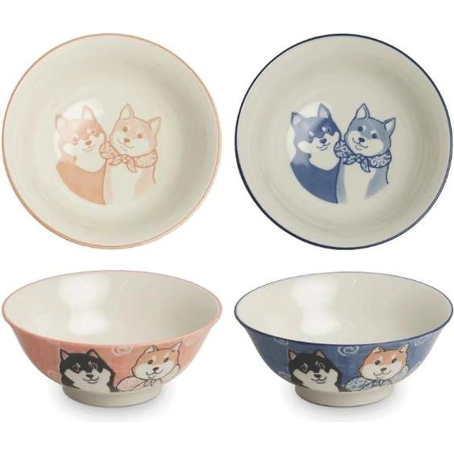 Edo Shiba Schüssel Blau oder Orange (1 Stück)