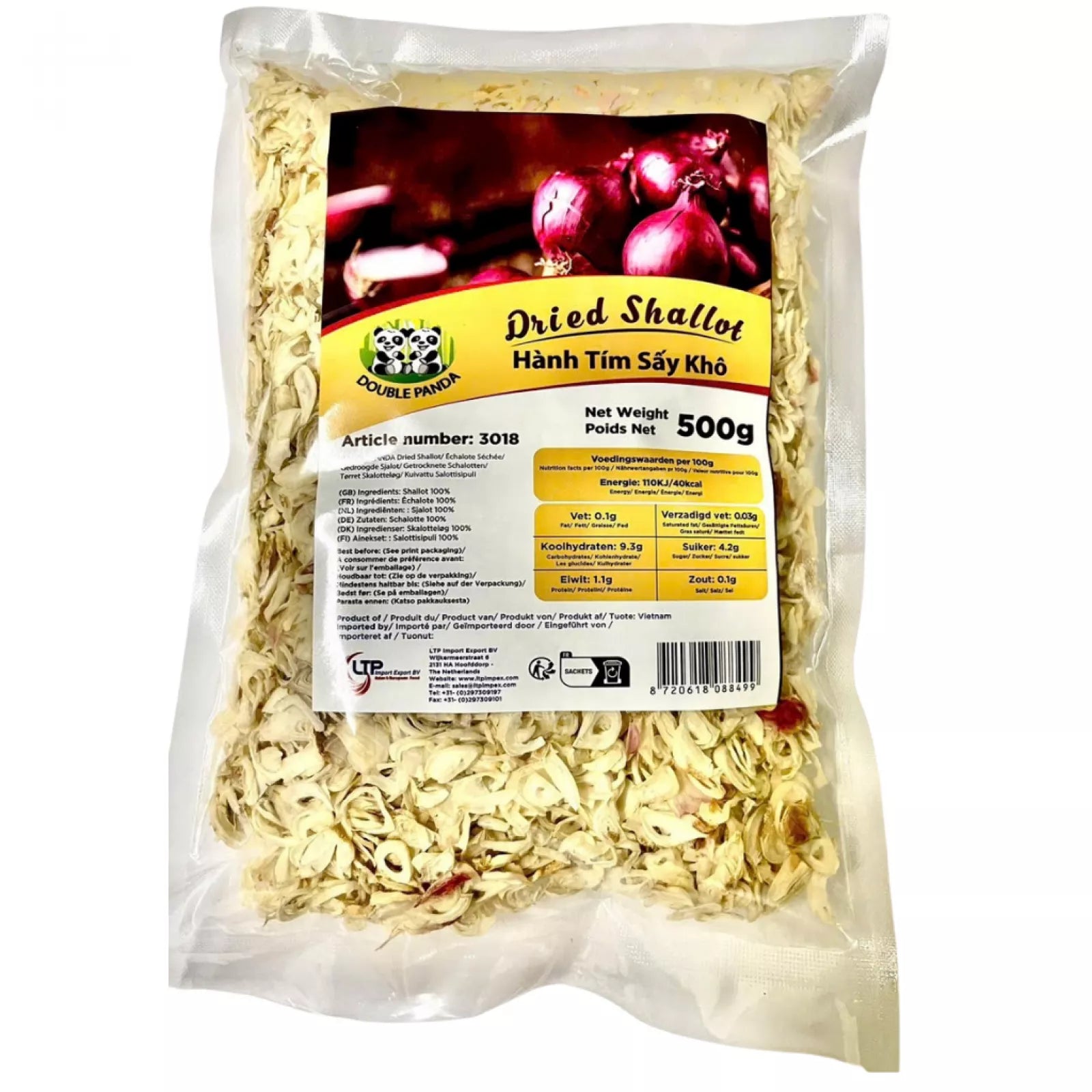 DOUBLE PANDA Getrocknete Schalottenscheibe Hanh Tim Say Kho 500g