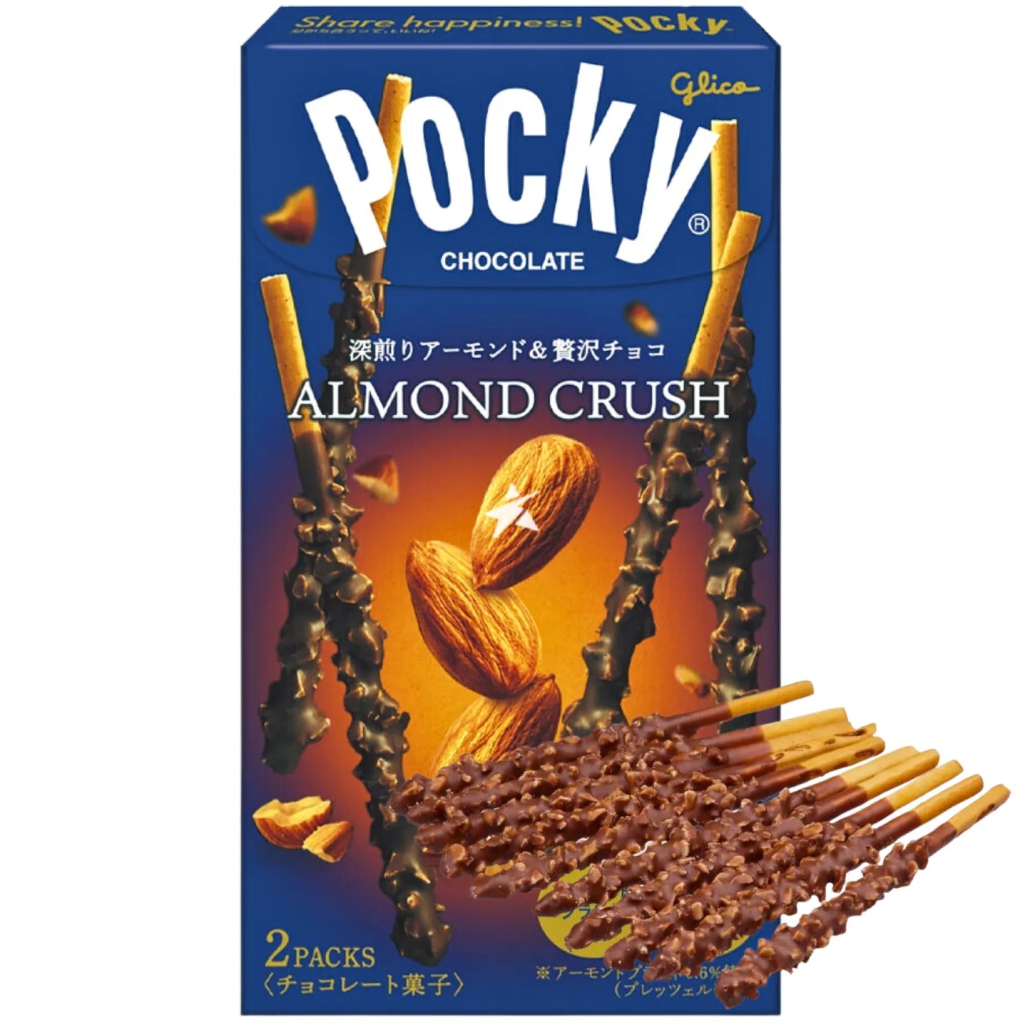 GLICO Pocky Schokoladen-Tubutubu-Mandel-Crush 55g