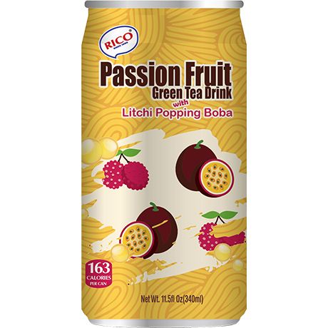 RICO Grüntee Getränk Passionsfrucht & Boba 340ml