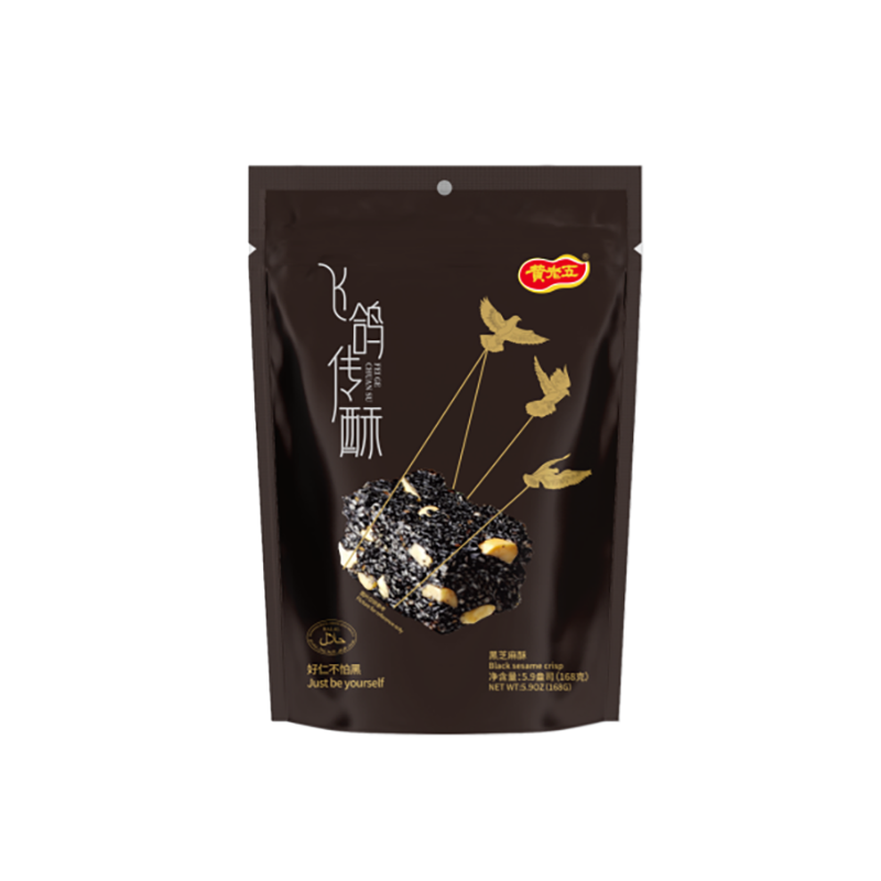 Huanglaowu Erdnusschips mit schwarzem Sesam 168g
