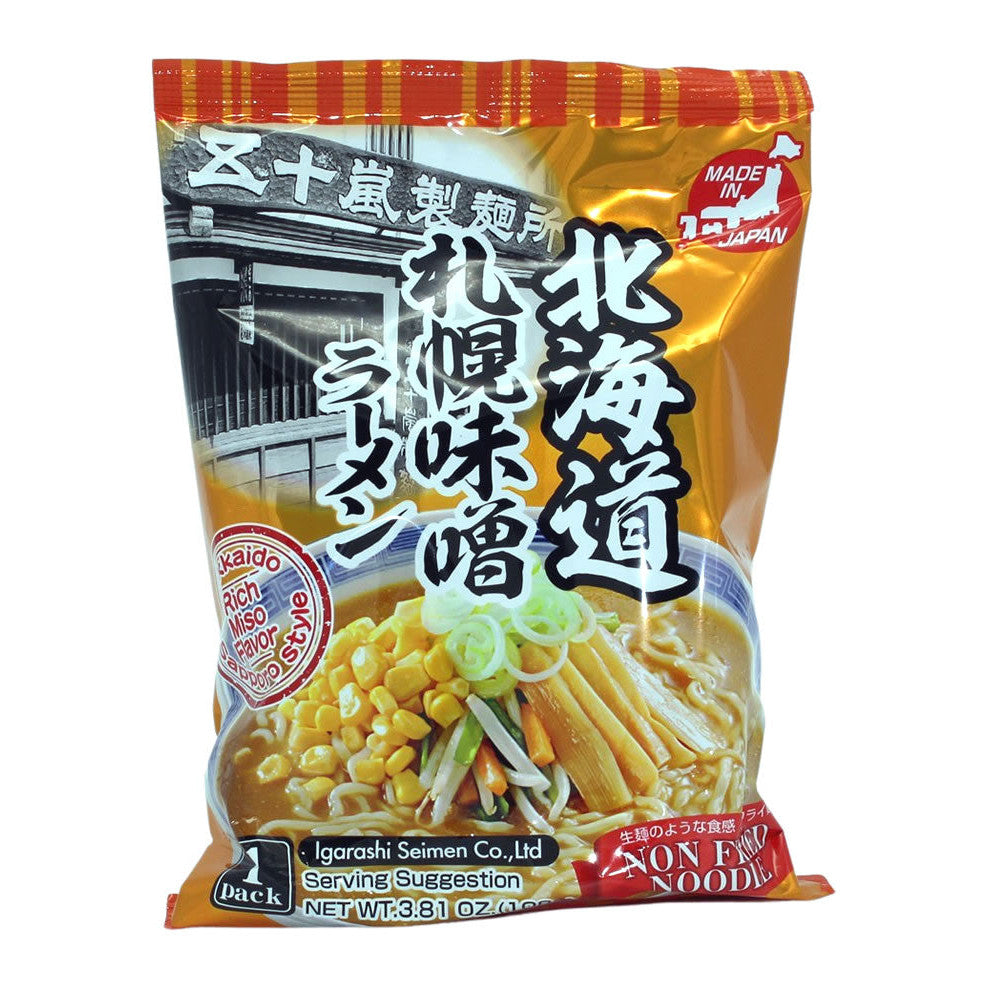 IGARASHI SEIMEN Instant Ramen mit Miso Sauce, (Sapporo Miso Ramen) 108g