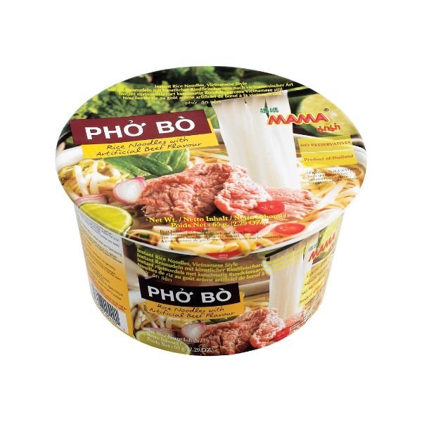 MAMA Instant-Bowl-Reisnudeln, Pho Bo, Rind 65g