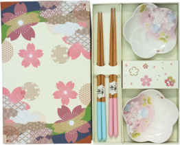 JADE Essstäbchenset mit Dippschalen Sakura
