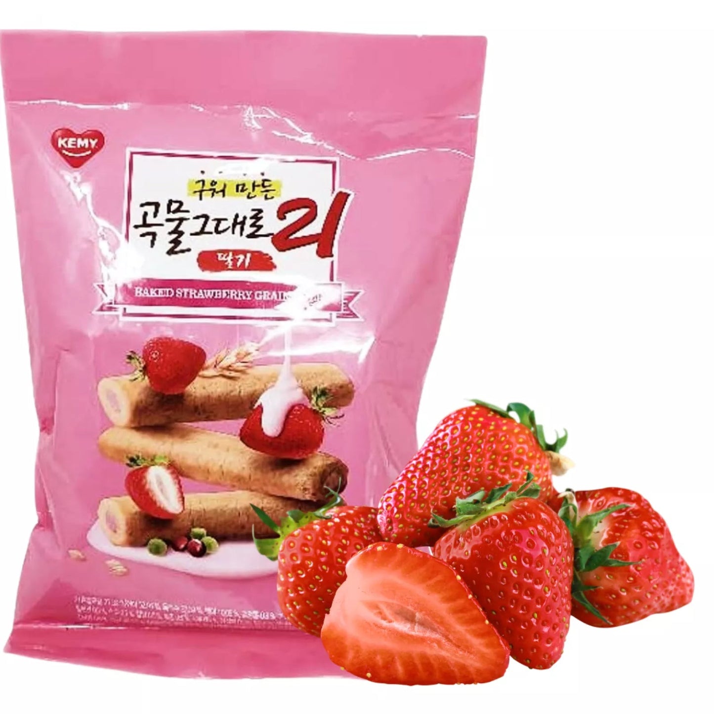 KEMY Premium knusprige Erdbeer Rollen 80g